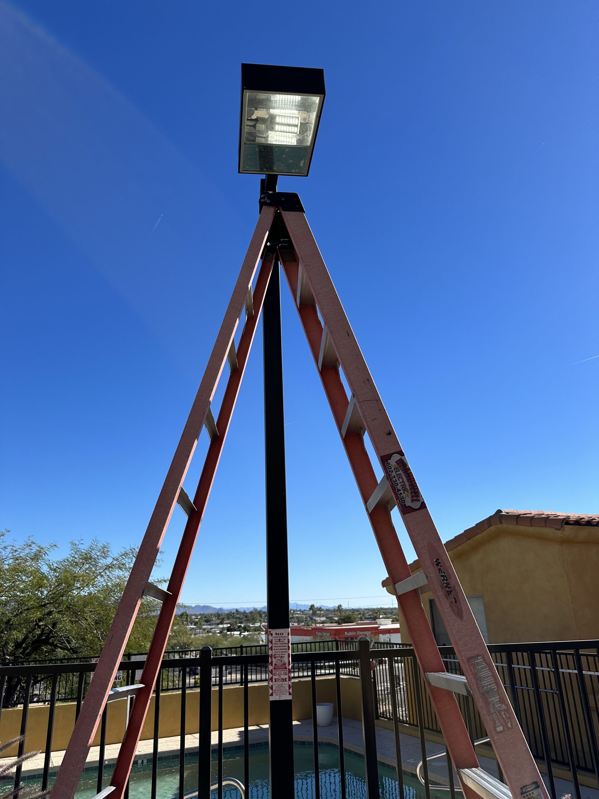Modern rough-in wiring work completed in a commercial space located in Arizona